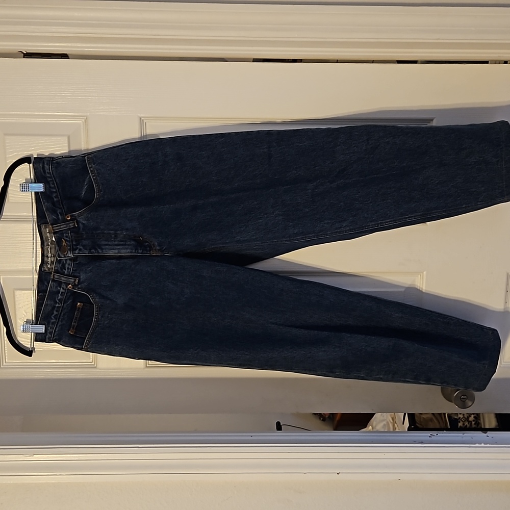 NEW. EDDIE BAUER FLANNEL JEANS. RELAXED FIT. 32W 30L.